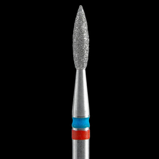 STALEKS - Diamond nail drill bit DUO "Pointed Flame" red-blue 2,1/8mm (FA11RB021/8) by kvadrat store