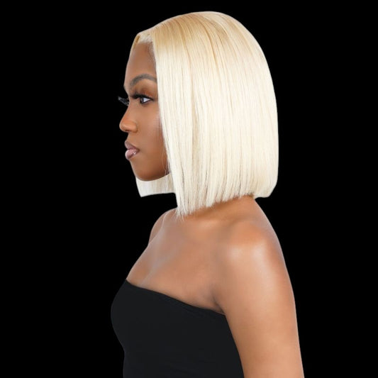 Blonde Straight 13x4 Transparent Lace 100% Human Hair Bob Wig by Private Label