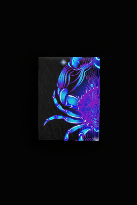 Bleu Aura: Cancer Hard Cover Journal - Ruled Line - AetherLux.Shop