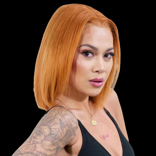 Cinnamon 13x4 Transparent Lace Front 100% Human Hair Bob Wig by Private Label