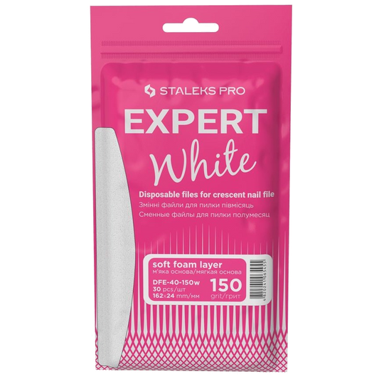 DISPOSABLE FILES CRESCENT NAIL FILE (SOFT BASE) EXPERT 40 (30 PCS) DFE-40 W- STALEKS™