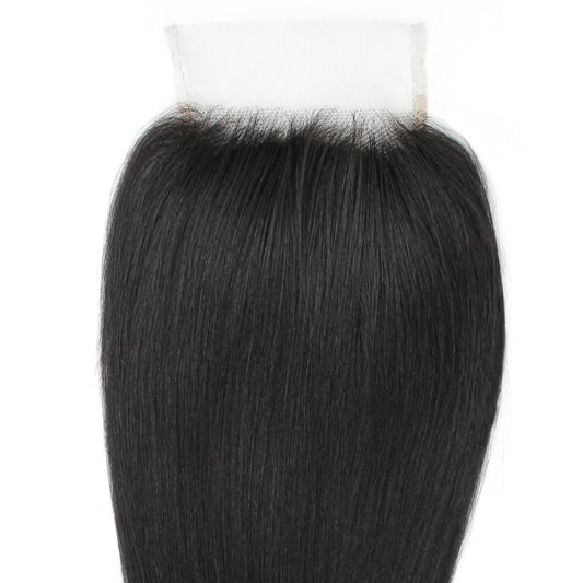 Yaki Straight 4x4 Transparent Lace Human Hair Closure by Private Label