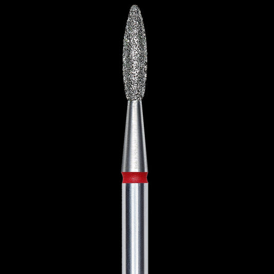 DIAMOND NAIL DRILL BIT, "FLAME", RED, HEAD DIAMETER 2.1/8MM (FA10R021/8) - STALEKS™ by kvadrat store