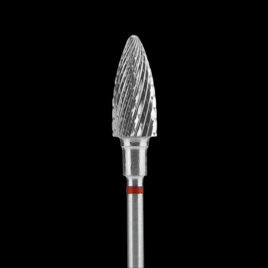 STALEKS - Carbide nail drill bit, "Pine Cone", red hard, 6/14mm (FT110r060/14) (#213) by kvadrat store