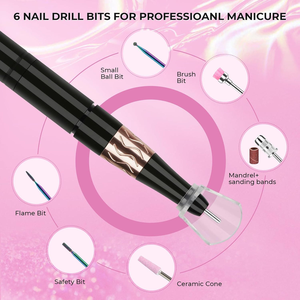 Crown™ Nail Lamp & Wand™ Lite Drill Bundle - Pink Diamond