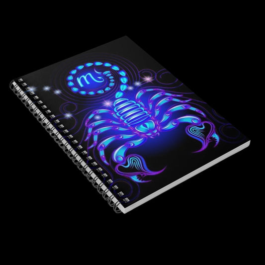 Bleu Aura: Scorpio Spiral Notebook - Ruled Line - AetherLux.Shop