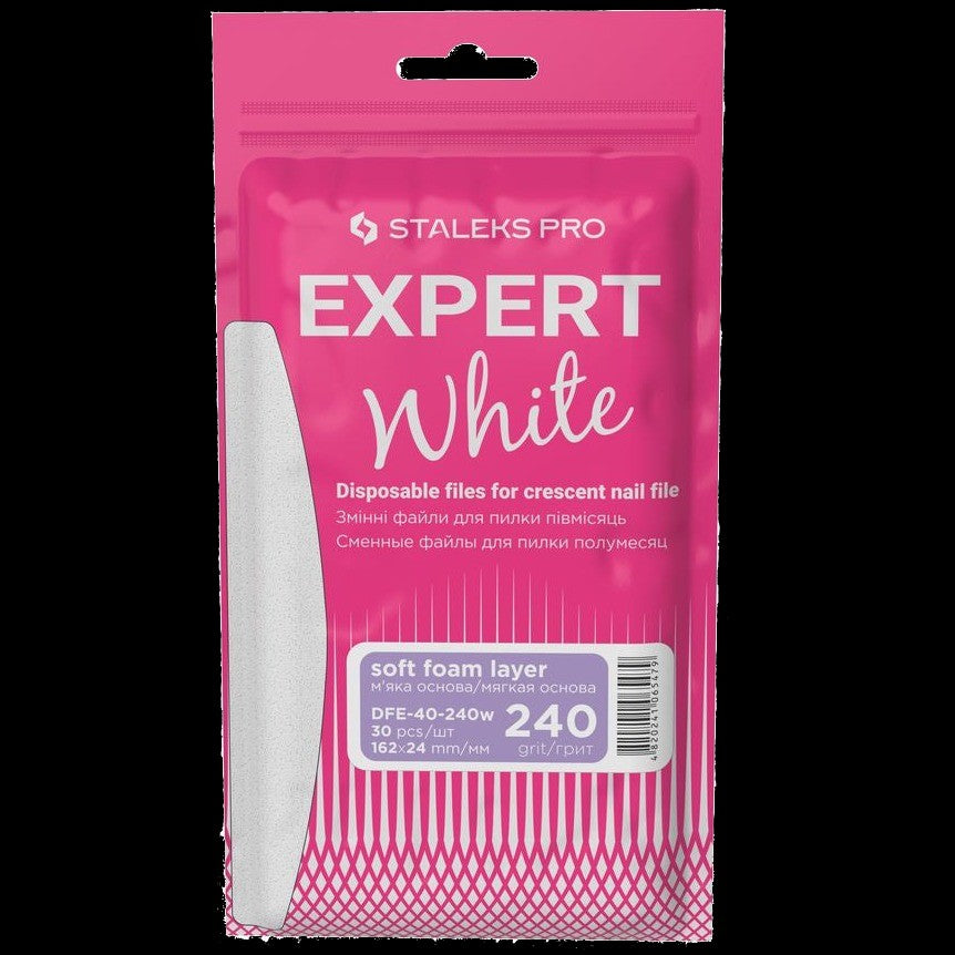 DISPOSABLE FILES CRESCENT NAIL FILE (SOFT BASE) EXPERT 40 (30 PCS) DFE-40 W- STALEKS™ by kvadrat store