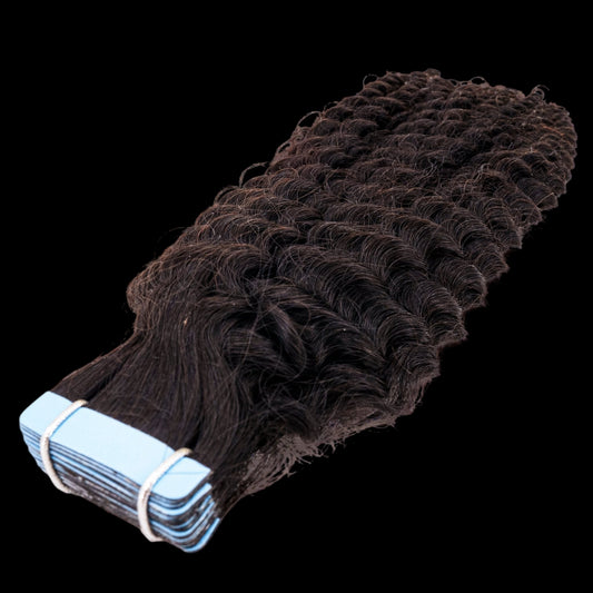 Afro Kinky Curly 100% Human Hair Tape In Extensions by Private Label