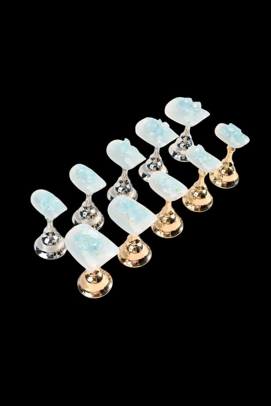 Glacial Gleam | Pro Handmade Gel Nails - AetherLux.Shop