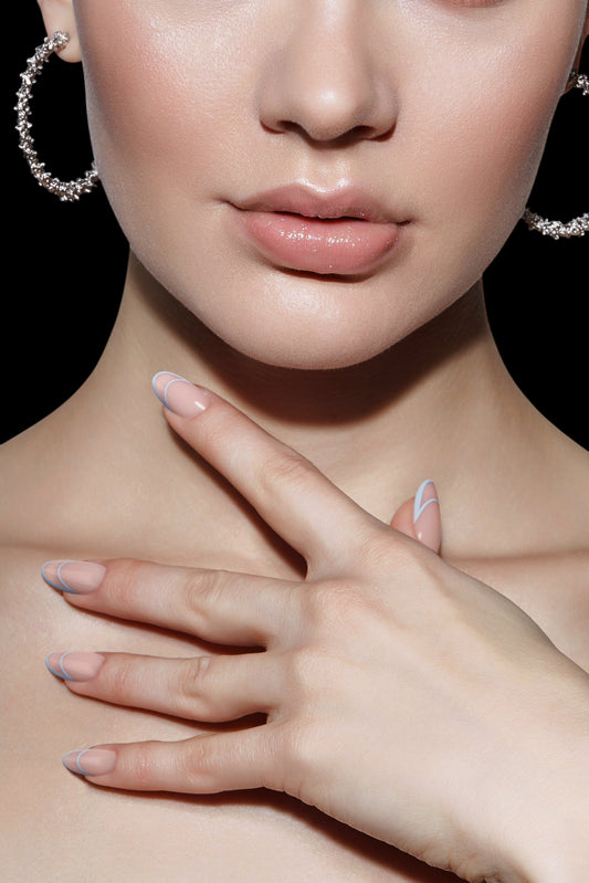 Cornflower Crescent | Soft & Durable Press-On Nails - AetherLux.Shop