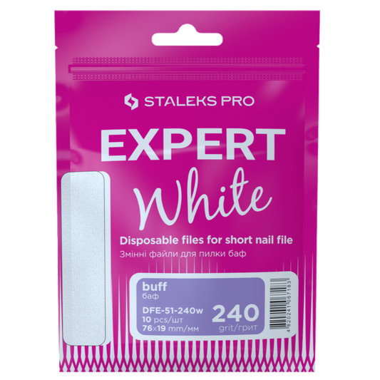 Disposable White Files For Short Nail File (10 Pcs) DFE-51 - STALEKS
