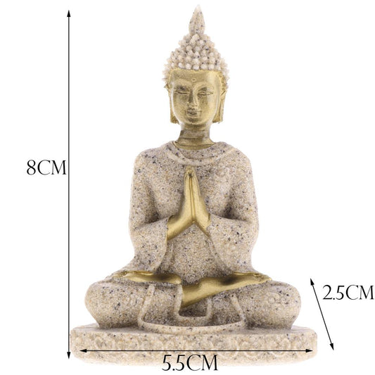 Miniature Sandstone Meditation Buddha