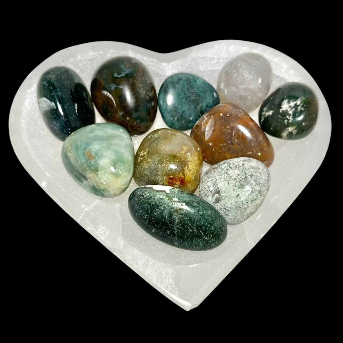 Moss Agate Tumbled Pocket Stone
