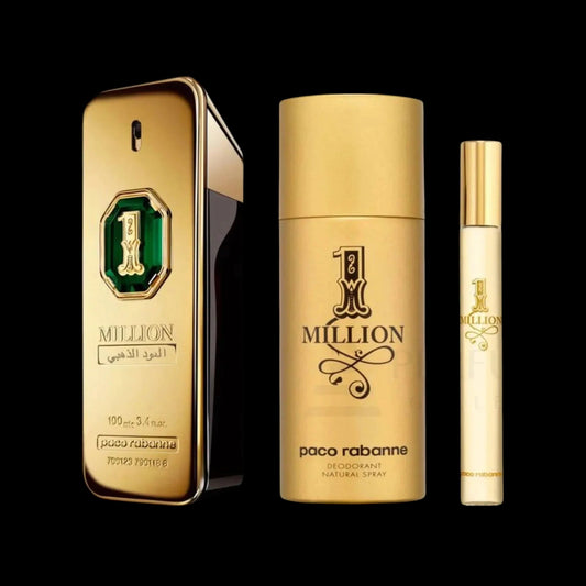 1 Million Gold Oud By Paco Rabanne For Men 3Pcs Set Parfum Spray by perfumesandrea