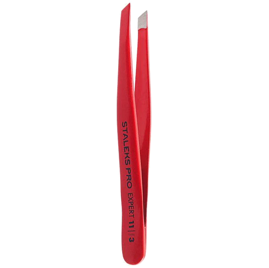 STALEKS PRO EXPERT 11 TYPE 3R EYEBROW TWEEZERS WIDE SLANT RED TE-11/3R - STALEKS™