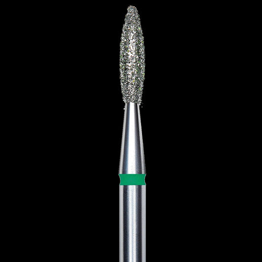 DIAMOND NAIL DRILL BIT, "FLAME", GREEN, HEAD DIAMETER 2.1/8MM (FA10G021/8) - STALEKS™ by kvadrat store