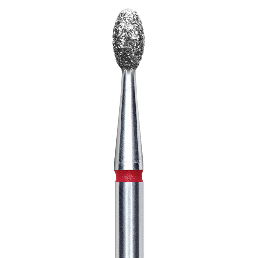 DIAMOND NAIL DRILL BIT, "OLIVE", RED, HEAD DIAMETER 2.5 MM/WORKING PART 5 MM (FA130R025/5) - STALEKS™