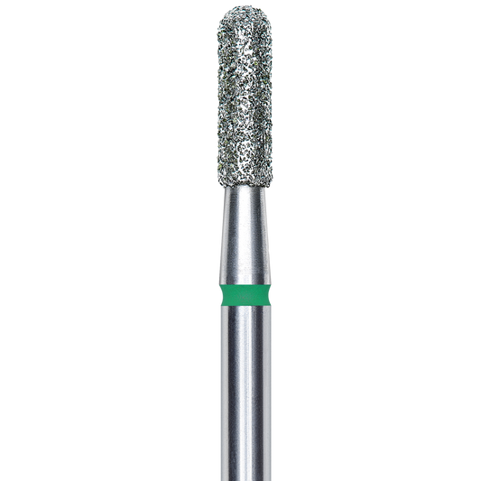 DIAMOND NAIL DRILL BIT, ROUNDED "CYLINDER", GREEN, HEAD DIAMETER 2.3/8MM (FA30G023/8) - STALEKS™