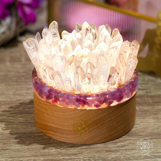 Find My Peace - Quartz & Tourmaline Lamp of Blooming Tranquility by Conscious Items