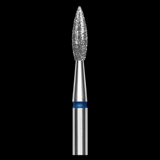 DIAMOND NAIL DRILL BIT, "POINTED FLAME", BLUE, HEAD DIAMETER 2.3 MM/WORKING PART 8 MM (FA11B023/8) - STALEKS™ by kvadrat store