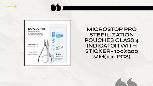 MicroStop PRO Sterilization Pouches Class 4 Indicator with Sticker- 100x200 mm(100 Pcs) by@Outfy