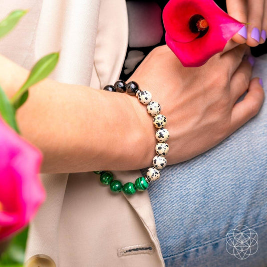 Soul Reset: Dalmatian Jasper Bracelet of Healing - AetherLux.Shop