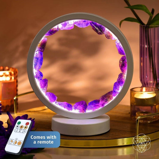 Stress Less, Sleep More – Amethyst Healing Lamp - AetherLux.Shop