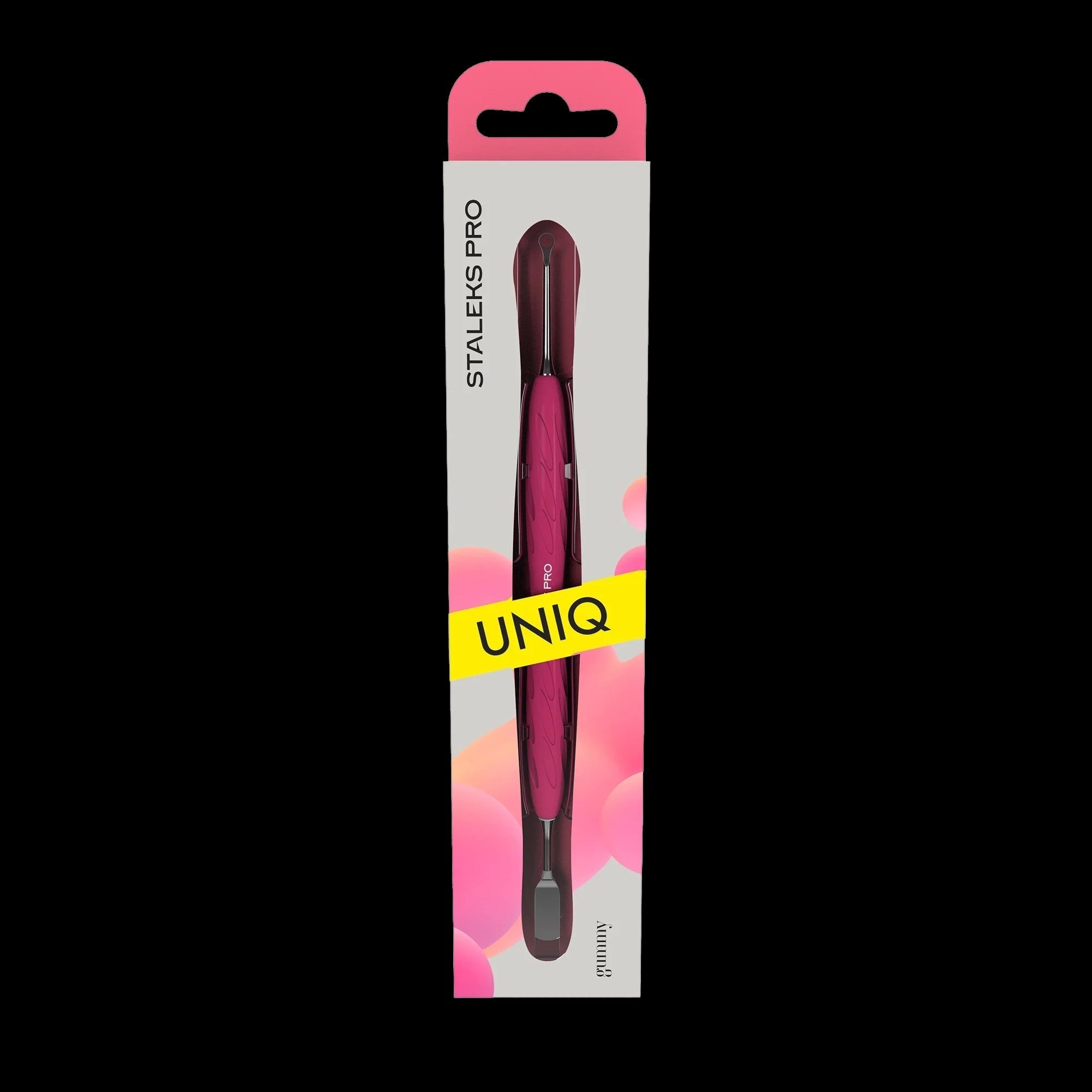 Manicure Pusher With Silicone Handle "Gummy" UNIQ 11 TYPE 1 (Flat Straight Pusher + Ring) PQ-11/1- STALEKS by kvadrat store