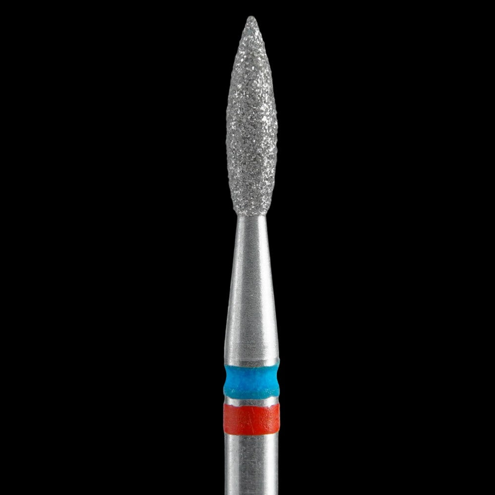 STALEKS - Diamond nail drill bit DUO "Pointed Flame" red-blue 2,1/8mm (FA11RB021/8) by kvadrat store