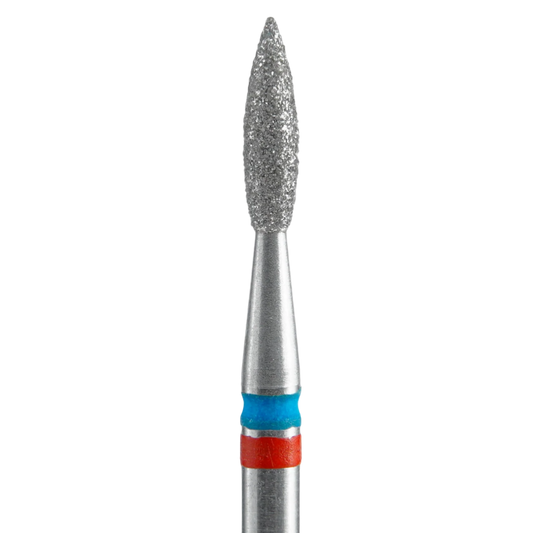 STALEKS Diamond Nail Drill Bit DUO Pointed Flame FA11RB021/8, Red-Blue, 2.1/8mm