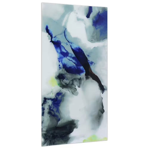 "Blue Splash" Frameless Free Floating Tempered Art Glass by EAD Art Coop Wall Art by Hendrix Arts