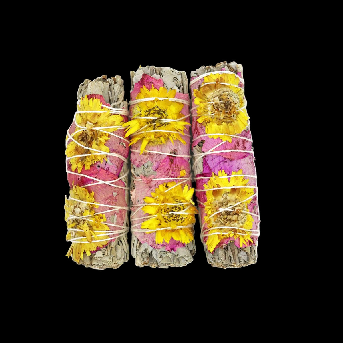 'Amor' Floral White Sage Smudge Stick (4 in) by Sacred Crystals
