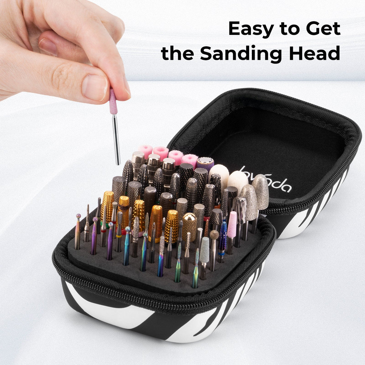 Zebra Print Complete Set – Nail Lamp, Nail Drill & Bit Holder