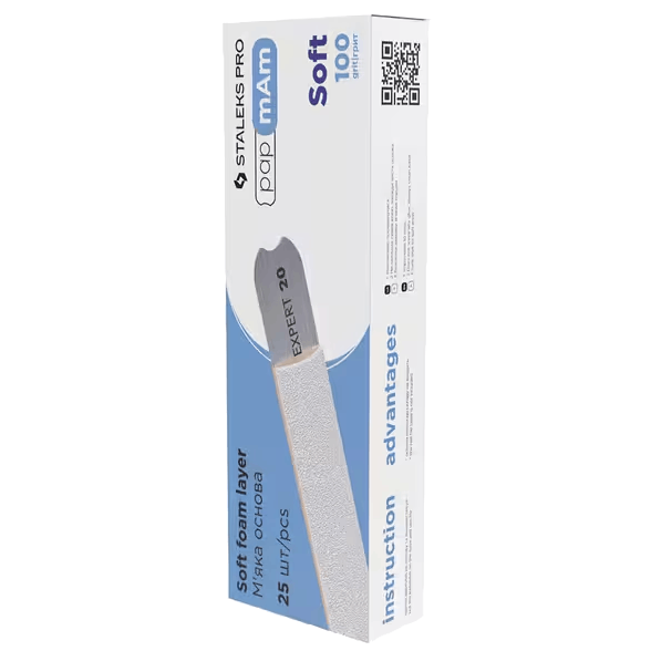 DISPOSABLE FILES PAPMAM FOR STRAIGHT NAIL FILE (SOFT BASE) EXPERT 20 (30 PCS) DFCE-20 W- STALEKS™ by kvadrat store