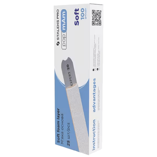 DISPOSABLE FILES PAPMAM FOR STRAIGHT NAIL FILE (SOFT BASE) EXPERT 20 (30 PCS) DFCE-20 W- STALEKS™