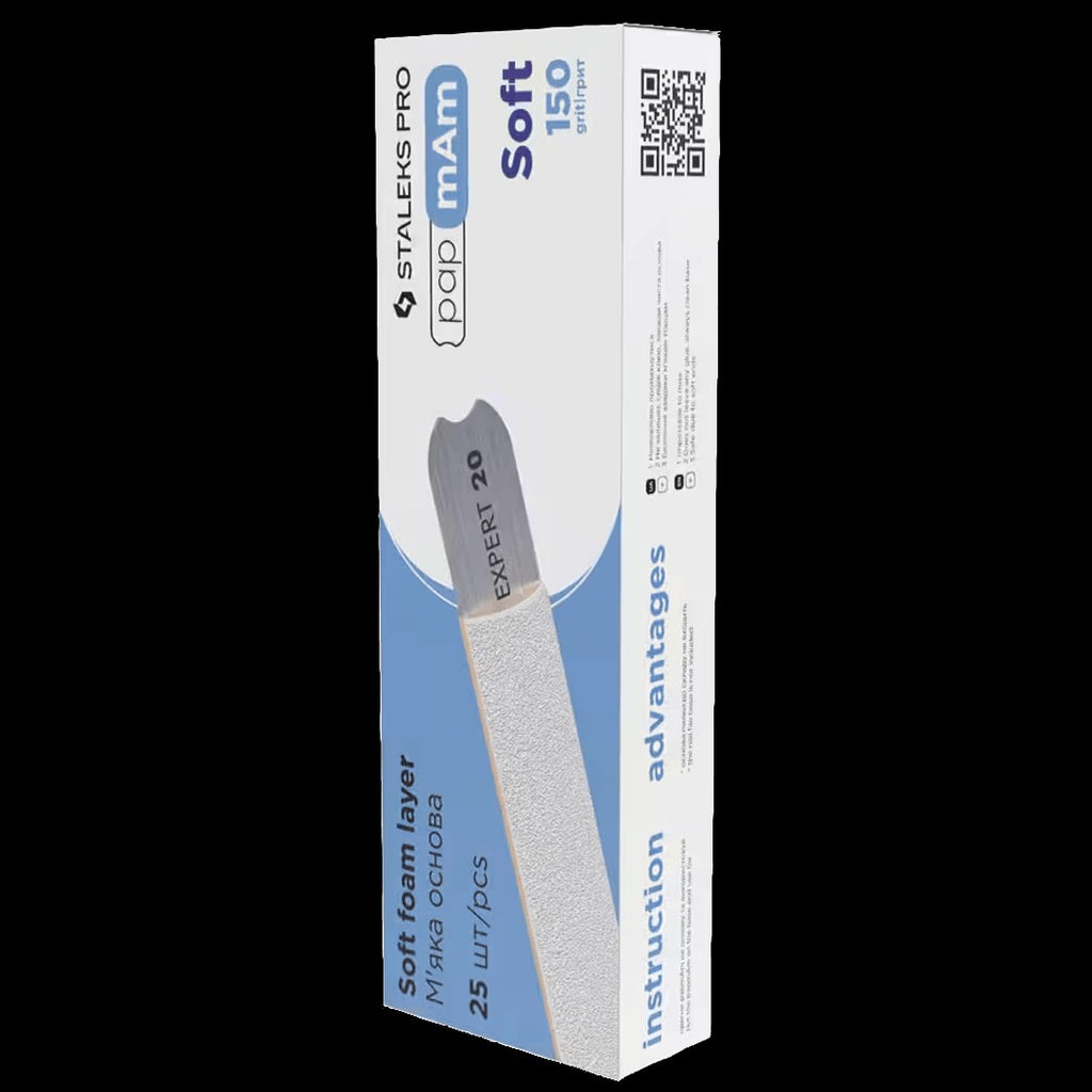 DISPOSABLE FILES PAPMAM FOR STRAIGHT NAIL FILE (SOFT BASE) EXPERT 20 (30 PCS) DFCE-20 W- STALEKS™ by kvadrat store
