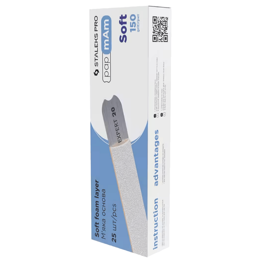 DISPOSABLE FILES PAPMAM FOR STRAIGHT NAIL FILE (SOFT BASE) EXPERT 20 (30 PCS) DFCE-20 W- STALEKS™ by kvadrat store
