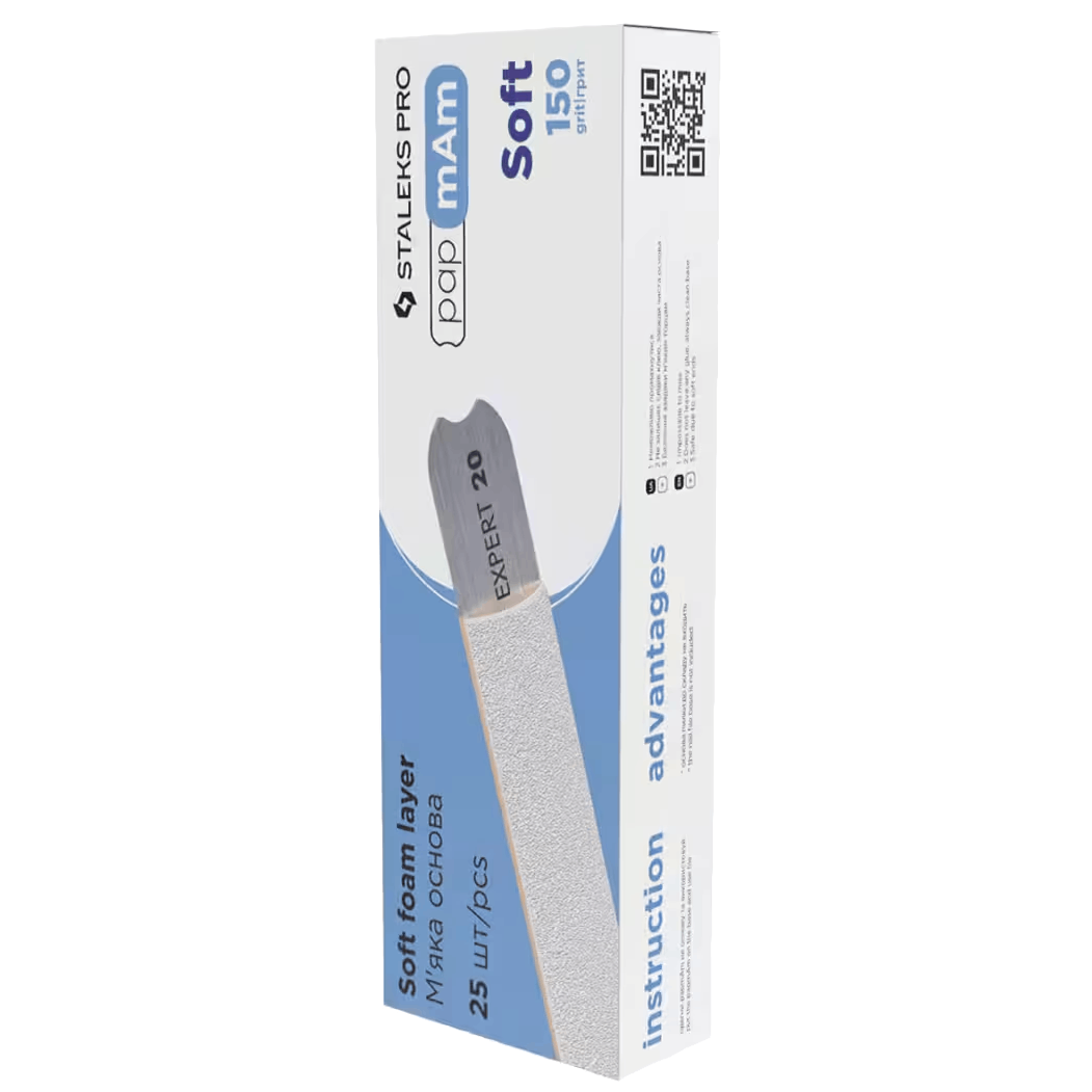 DISPOSABLE FILES PAPMAM FOR STRAIGHT NAIL FILE (SOFT BASE) EXPERT 20 (30 PCS) DFCE-20 W- STALEKS™ by kvadrat store
