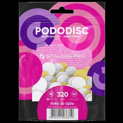 STALEKS PRO M PODODISC DISPOSABLE FILES SOFT BASE FOR PEDICURE DISC 20MM (50 PCS) PDFS-20- STALEKS™ by kvadrat store