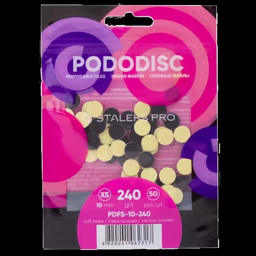 STALEKS PRO XS PODODISC DISPOSABLE FILES SOFT BASE FOR PEDICURE DISC 10MM (50 PCS) PDFS-10- STALEKS™ by kvadrat store