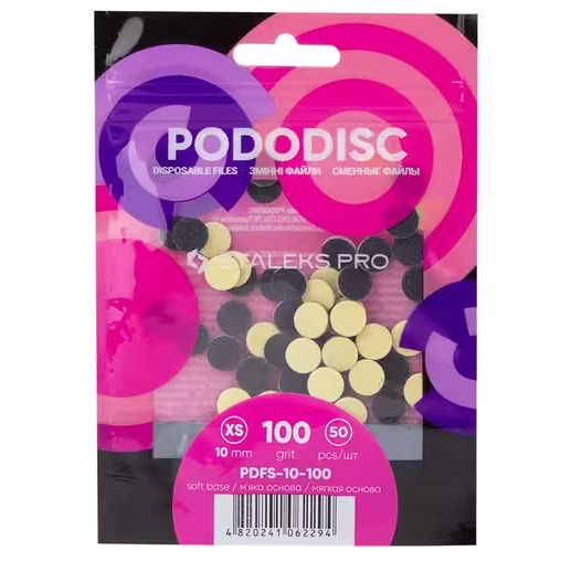 STALEKS PRO XS PODODISC DISPOSABLE FILES SOFT BASE FOR PEDICURE DISC 10MM (50 PCS) PDFS-10- STALEKS™ by kvadrat store