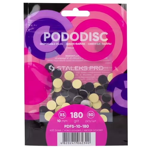 STALEKS PRO XS PODODISC DISPOSABLE FILES SOFT BASE FOR PEDICURE DISC 10MM (50 PCS) PDFS-10- STALEKS™ by kvadrat store