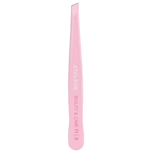 STALEKS BEAUTY & CARE 11 TYPE 3 EYEBROW TWEEZERS WIDE SLANT PINK TBC-11/3 - STALEKS™ by kvadrat store