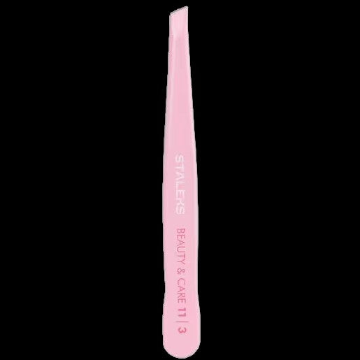 STALEKS BEAUTY & CARE 11 TYPE 3 EYEBROW TWEEZERS WIDE SLANT PINK TBC-11/3 - STALEKS™ by kvadrat store