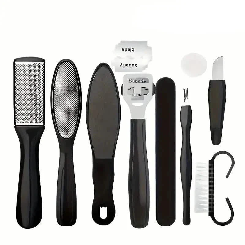 10-Piece Set: Stainless Steel Foot Care Kit - Portable Pedicure & Manicure Set by DailySale