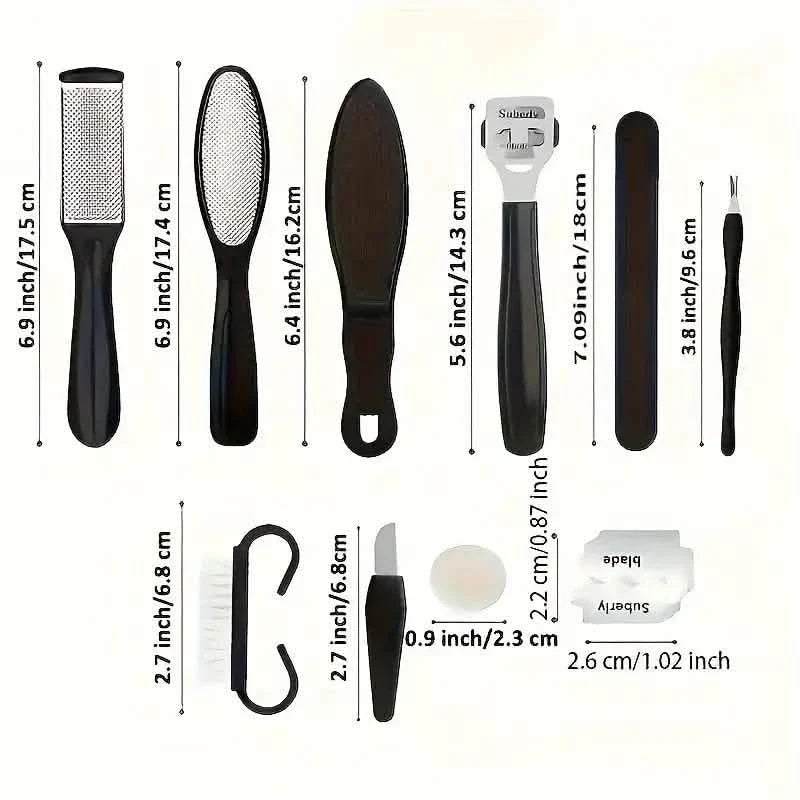 10-Piece Set: Stainless Steel Foot Care Kit - Portable Pedicure & Manicure Set by DailySale