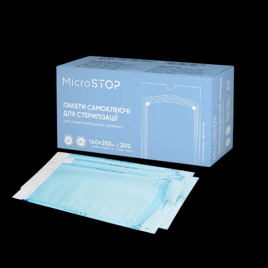 MicroStop self-adhesive pouches for AUTOCLAVE ONLY, 140x250 mm (200 pcs) by kvadrat store