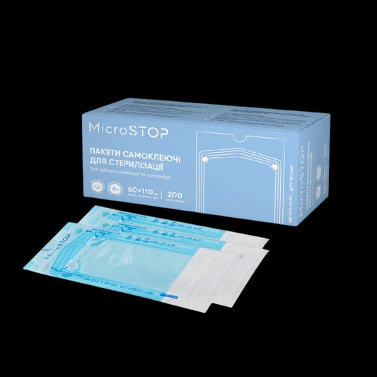 MicroStop self-adhesive pouches for AUTOCLAVE ONLY, 60x110 mm (200 pcs) by kvadrat store