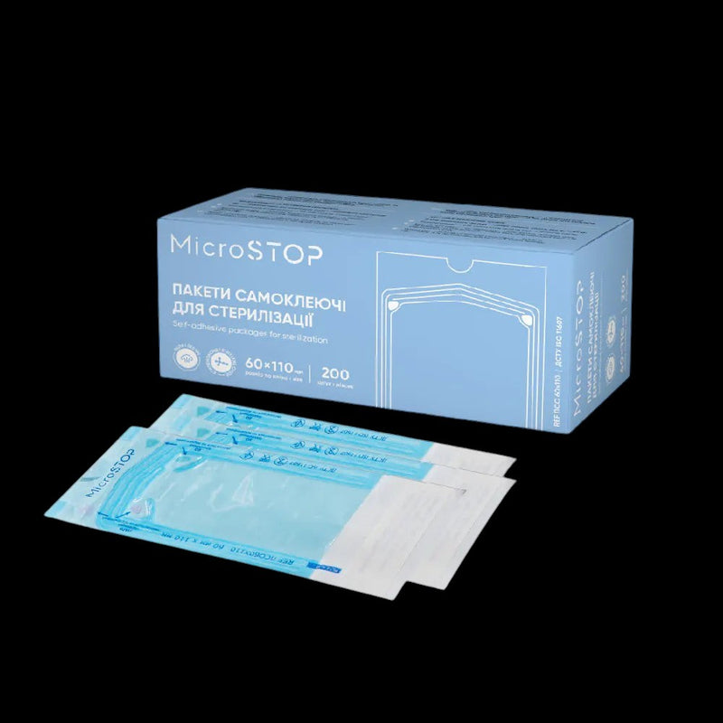 MicroStop self-adhesive pouches for AUTOCLAVE ONLY, 60x110 mm (200 pcs) by kvadrat store
