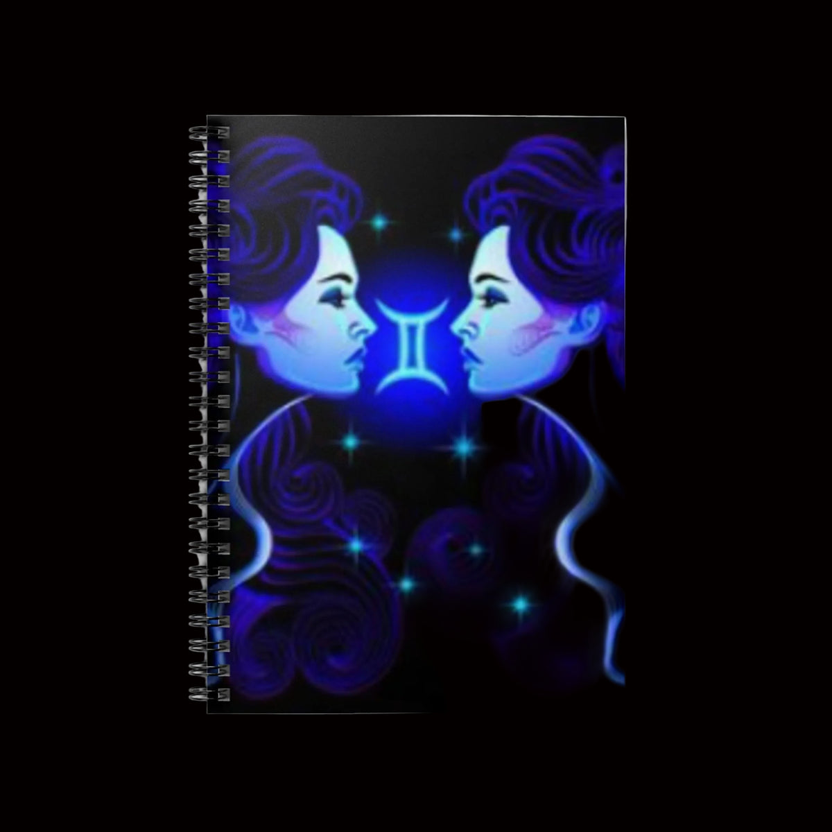 Bleu Aura: Gemini Spiral Notebook - Ruled Line - AetherLux.Shop